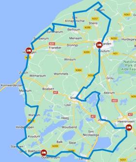 Cycle tour Friesland - map