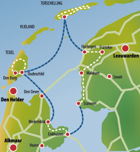 Bike & boat - IJsselmeer & Islands - map